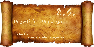 Ungvári Orsolya névjegykártya